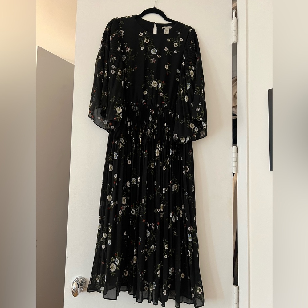 Black floral maxi dress
